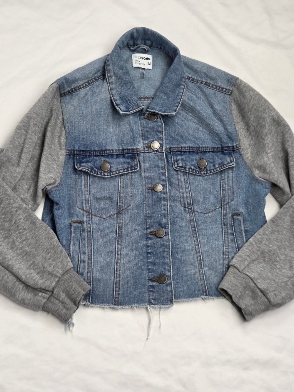 Cisono denim and fleece hybrid jacket size M